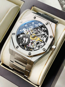 OLEVS | Automatic Square Skeleton Night Light Mens Watch