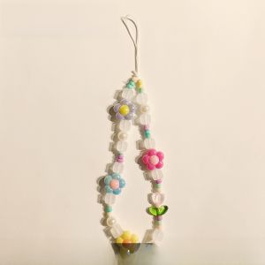 Handmade Ice Cream Themed Mobile Phone Case Pendant Keychain Crystal Alloy Material Sweet Creative Design Anti-Fall Lanyard