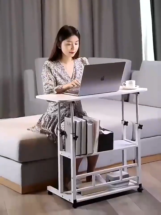 DIODIY【premium】Adjustable Study Table with wheels Portable Mobile Lift ...