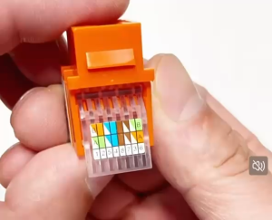 RJ45 Joint Cat6 Ethernet Lan Cable Joint can clip to faceplate - cat6 connector with hole - cat6 keystone