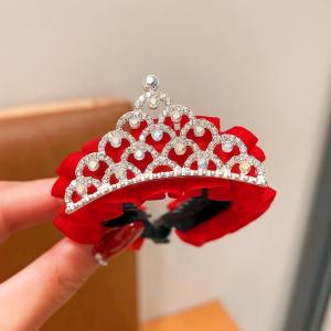 New Year Childrens Water Diamond Crown Hair Clip Girls Pigtails Back of Head Bun Styling Tool Luxury Feeling Hair Accessories