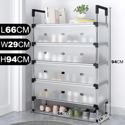 3-7Layers Shoe Rack with cover Cabinets Dustproof Waterproof Shoe rack organize Household Plastic + steel