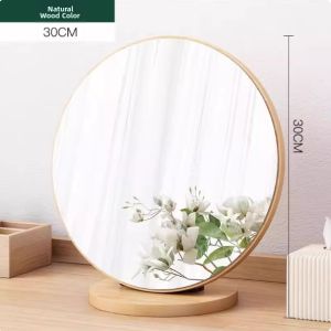MU FENG ZHI NAN | Wood Foldable Desktop Stand Mirror