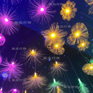 Outdoor Decorative Fiber Optic Jellyfish Lamp Colorful Changing Atmosphere Hanging Tree String Light Landscape Flash Lamp