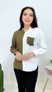 Atasan Wanita Terbaru - Calista Top / Atasan Wanita Elegan / Bahan Rayon Twill / Atasan Wanita Kombinasi