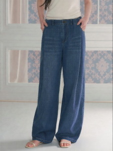 La lune Du ciel | Quần Jeans Đùi Dày Phong Cách Retro Rửa Mờ