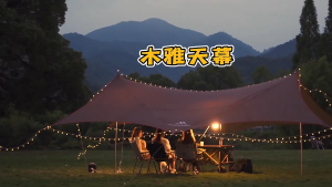 MOUNTAINHIKER outdoor camping silver-plated awning/octagonal butterfly canopy/tarpaulin 640X565CM (20 people) PU3000MM full set of accessories