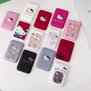 Sanrio | Cute Sanrio Hello Kitty Magnetic Card Wallet Holder Magsafe Wireless Charge Phone Case For iPhone 16 15 14 13 12 Pro Max Cover