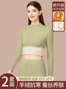 Cashmere for Middle-Aged and Elderly People High-Necked Autumn Suit Female Dralon Hair Preservation Fever Underwear Fleece-lined Thickened Winter