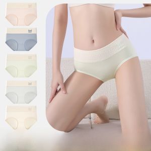 miiow | Pure Cotton High Waist Antibacterial Womens Underwear Triangle Panties Comfortable Seamless No Butt Squeezing For Young Ladies
