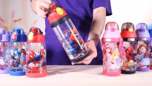 600ml Disney Mickey Minnie Straw Water Bottle Kid Children School Kids Drinking Drink Botol Air Kanak
