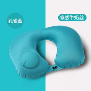 Portable Inflatable U-Shaped Pillow Neck Support Travel Pillow Compact Size Fits in Bags Ideal for Long Distance Travel
