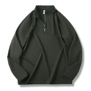 Only This Batch! Outdoor Quick-Drying Fleece-lined ~ Men Fall Heattech Athleisure Half Zipper Stand-up Collar Long Sleeve T-shirt