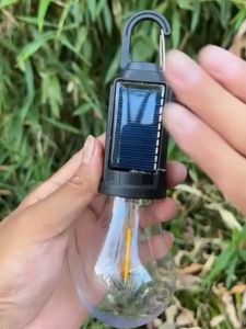 Solar/USB Outdoor Camping light Led Retro Lighting bulb solar camping lantern portable waterproof Tent camp lamp Type-C rechargeble 2 charging modes 3 Lighting modes Tungsten Light Tent Lamp with Clip Hook Emergency work light hiking camping set equipment