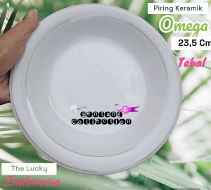Piring|Mangkuk Keramik List Emas (Omega|Sunbrid)