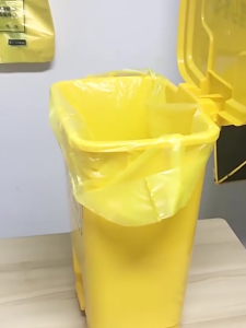 10pcs/Set Kantong Sampah Medis Kuning 40μm PP Ukuran 61*81cm 80*100CM Tepat untuk Lingkungan Medis
