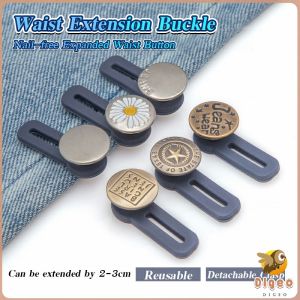 Digeo Metal Button Extender for Jeans Vintage Style Adjustable Waist Buckles  Detachable Extended Button f