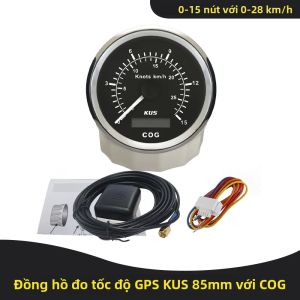 Đồng Hồ Đo Tốc Độ GPS KUS 0-15/30/60 Knots Với Chức Năng Định Hướng Cho Thuyền/tàu Du Lịch Biển Kích Thước 85mm Đèn Nền Đỏ Vàng.