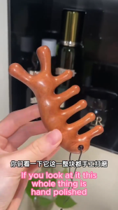 Massage Comb Sandalwood for Scalp Nose Face Body Massager Wide-Tooth Gua Sha Comb Promotes Scalp Relaxation Facial Nose