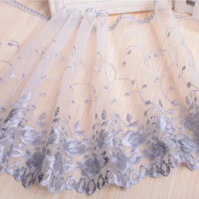 1Yard Colorful Embroidery Lace DIY Ladies Wedding Dress Clothing Fabric Cradle Home Textile Sofa Trim 25CM Wide