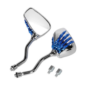 Universal Motorcycle Side Mirror 10mm Skull Hand Rearview Mirrors With Screw 8mm Black/ Chrome For Harley Honda Suzuki Kawasaki