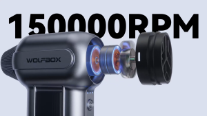 WOLFBOX MF100/50 150000RPM Cordless Air Duster - Rechargeable Electric Air Blower with 3-Speed Settings High-Power Mini Blower for Computers Keyboards Cars Outdoors and Snow Cleaning