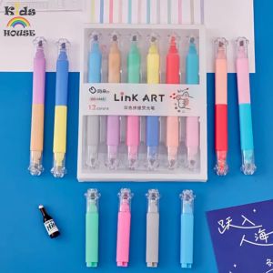 Premium Highlighters Pack - 12 Vibrant Fluorescent Colors Pens with Chisel Tips for Office & School Use