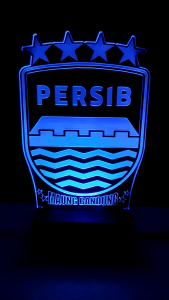 Lampu Tidur Akrilik Logo Persib Maung Bandung Lampu 3D Aesthetic Hiasan Meja Kamar Lampu Led Hadiah Kado Ulang Tahun Anak