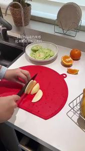 TPU Cutting Board Anti-Mold Anti-Bacterial Semi-Circular Food Grade Mat for Home Kitchen Cooking Meal Prep