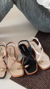 Dép Sandal Quai Xỏ Nữ Đế Phẳng Siêu Đẹp Dép Xỏ XIAOYAO Dáng Đẹp Chống Nước Size 36-41 chikychiky.store