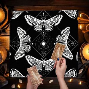 VIKAMA Pentagram Mặt Trời & Mặt Trăng Bàn Thờ Vải Tarot Card Khăn Trải Bàn Chống Thấm Nước Có Thể Giặt Bằng Máy Trang Trí Tâm Linh Cho Phòng Thiền