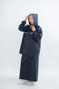 Jas hujan setelan rok bahan PVC 025 tebal anti rembes
