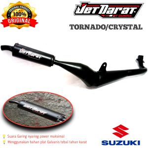 knalpot crystal tornado Gs Gx rc100 suara garing model samping cat hitam tahan karat