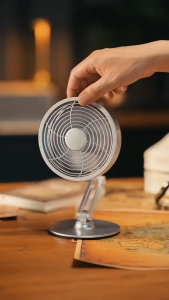 Textured Metal Desktop Fan A Cool Choice in Summer Easily Adjust The Angle and Wind Speed and Easily Control The Portable Fan