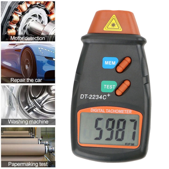 Digital Non-contact Engine Speed Gauge RPM Motor , Tach Laser Tachometer , Dt2234c+ Portable ...