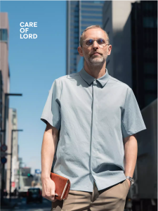 เสื้อเชิ้ตผู้ชาย Careoflord ลายทาง แขนสั้น ทรงหลวม สไตล์ธุรกิจ ลำลอง ป้องกันริ้วรอย คอเหลี่ยม ผ้าฝ้ายผสมโพลีเอสเตอร์