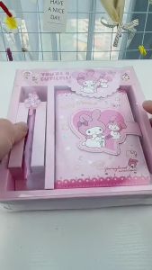 Kuromi/Melody/Cinnamoroll Sanrio Notebook Set Student Notepad School Office Stationery Gift