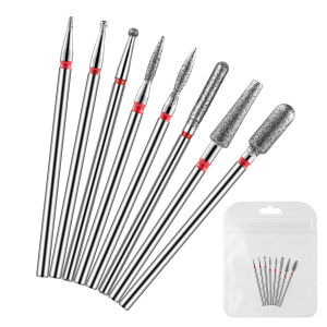 8PCS Diamond Nail Drill Bit Set Electric Milling Cutters For Manicure Cuticle Clean Manicure Drill Accessories