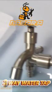 Nasara Kepala Paip Dinding 2 Arah Dapur Bilik Air Mesin Basuh Pili Air Paip Berkembar / 2 Way Tap