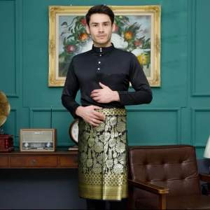 Baju Melayu Razi Exclusive black with sampin