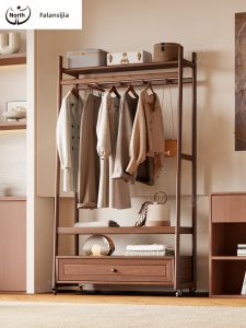 FALANSIJIA | Vintage Style Solid Wood Coat Rack with Drawer