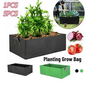 Reusable Grow Bag Square Plantering Bag Non-Woven Fabric Planter Grow Bag Non-Polluting Sowing Garden Bed Pocket Grow Bags For Flower Vegetable Plant Plantering Supplies