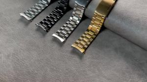 Curved End Watchband Men Women Metal Bracelets 20mm 22mm Stainless Steel Sport Strap Universal Replacement Wristband Accessories