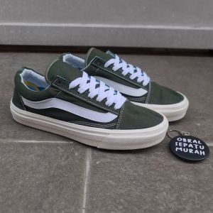 OBRAL SEPATU SNEAKERS VANSEE VAULT OG OLD SKOOL HERBAL GREEN IMPORT QUALITY 36-43 SEPATU ARMY HIJAU VULCANIZED KANVAS 100%