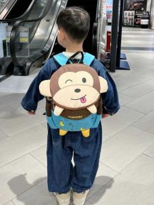 กระเป๋าเป้สะพายหลังเด็กชายสำหรับเดินทางไปต่างประเทศ น้ำหนักเบา กระเป๋าเป้สะพายหลังสำหรับเด็กอนุบาล กระเป๋าเป้สะพายหลังลายลิงสำหรับเด็กชาย