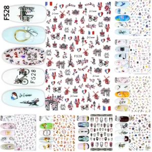 Sticker Dán Móng Tay Họa Tiết Paris Cổ Điển / Bông Hoa /Nhân Vân/Không Gian / Cáo Đỏ / Nails sticker Series F528 – F533