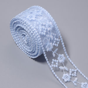 5Yards 4cm Embroidery Lace Ribbon Hollow Lace Trims DIY Headwear Wedding Bow Flower Packing Straw Hat Clothes Sewing Accessories
