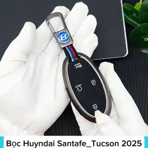 Ốp Chìa Khóa Xe Hyundai Santafe 2021-2024 Bọc Chìa Khoá Tucson 2022-2024 Bằng Hợp Kim Huyndai
