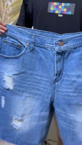 Celana Jeans Sobek Pendek Pria Jumbo Oversize & Celana Pendek Denim Big Size