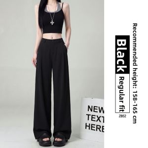 YAYANGREN | New Summer Brown Womens Trousers Slim Straight Leg Pants